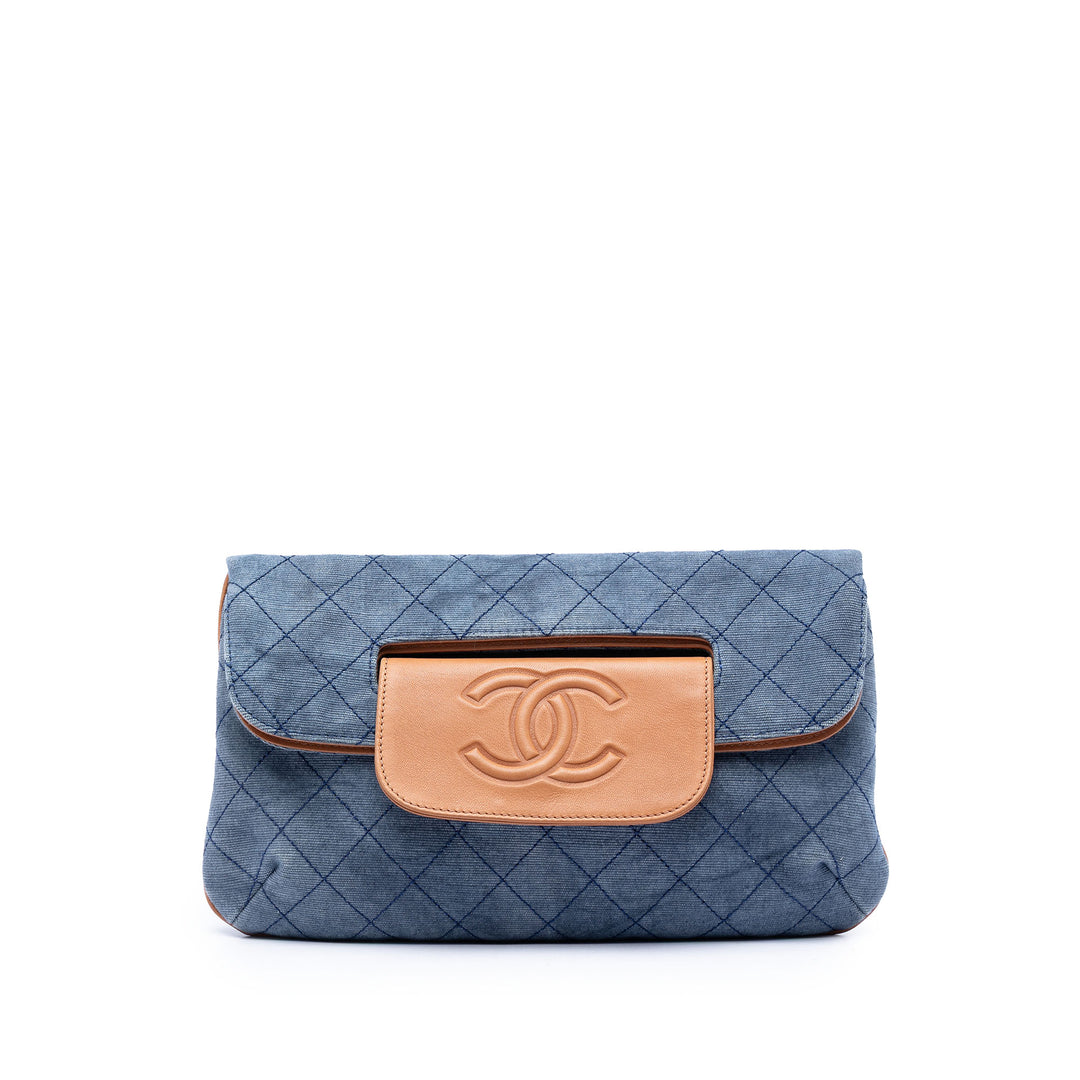 Chanel CC Matelassé Jean Foldover Pochette