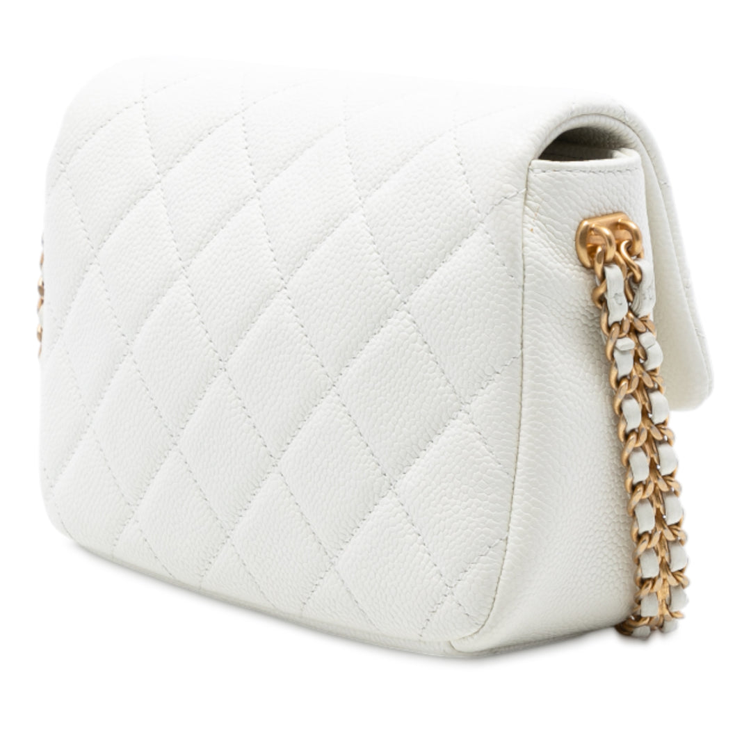 Chanel Mini Matelassé Caviar Chain Soul à rabat