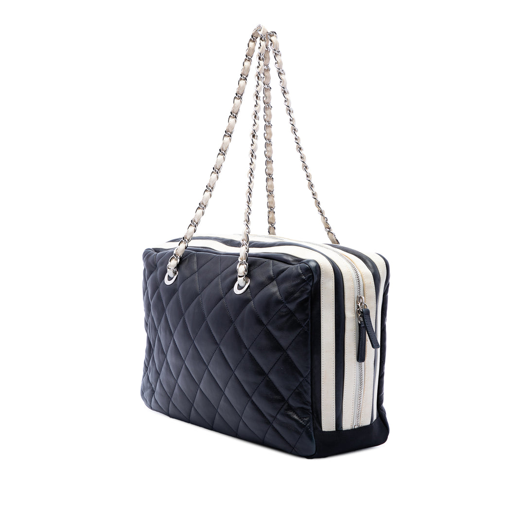 Chanel Paris Venice Matelassé Lido Sac Cuir d'agneau Bleu