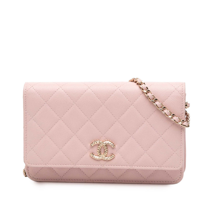 Chanel CC Matelassé Caviar Wallet on Chain