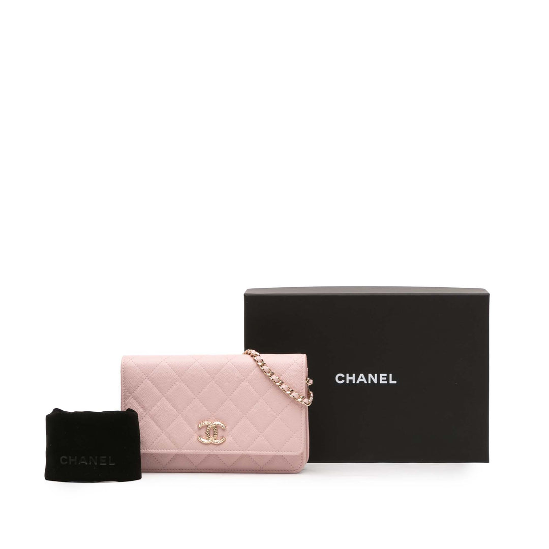 Chanel CC Matelassé Caviar Wallet on Chain