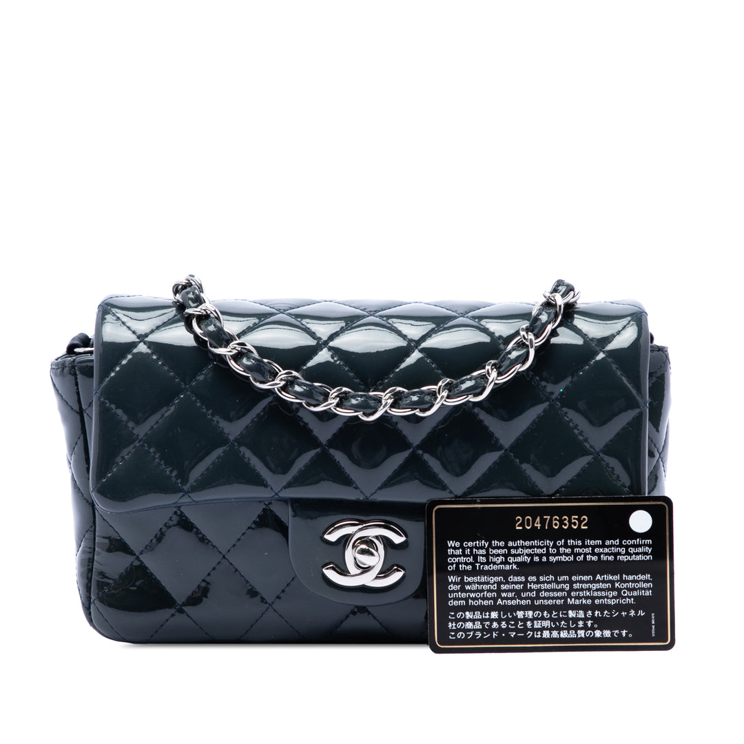 Chanel Mini Rectangular Classic Cuir verni Simple rabat