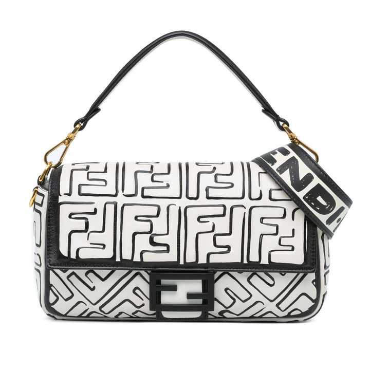 Joshua Vides California Sky Medium Embossed Baguette Satchel White - Gaby Paris