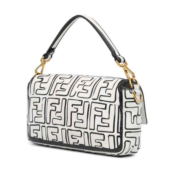 Joshua Vides California Sky Medium Embossed Baguette Satchel White - Gaby Paris
