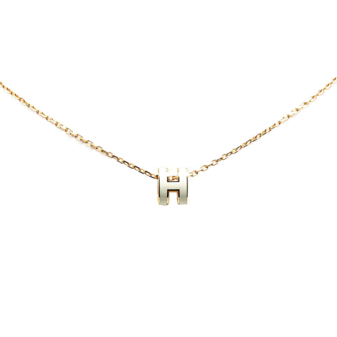 Gold Plated Mini Pop H Pendant Necklace Gold - Gaby Paris