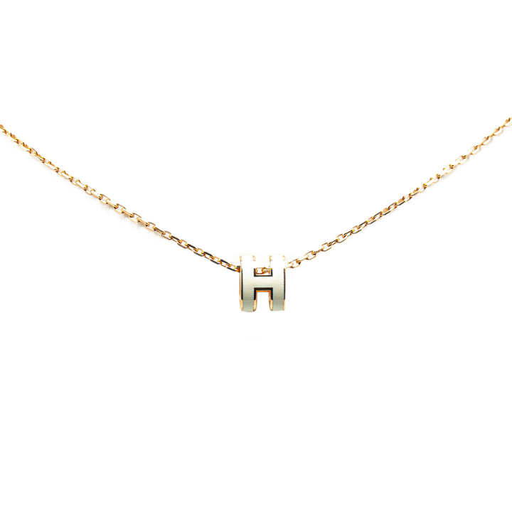 Gold Plated Mini Pop H Pendant Necklace Gold - Gaby Paris