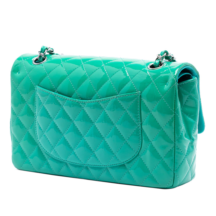 Chanel Medium Classic Cuir verni Double rabat