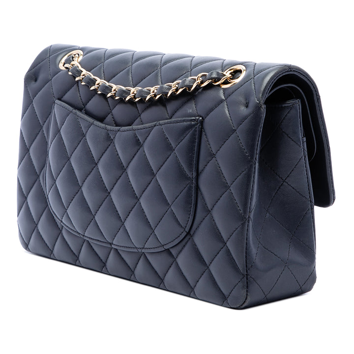 Chanel Sac porté épaule Classic Double rabat Moyen Cuir d'agneau Bleu – vue 2 – GABY PARIS