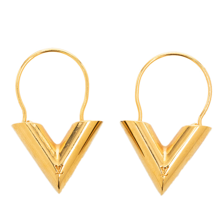 Louis Vuitton plaqué Essential V Hoop Boucles d'oreilles