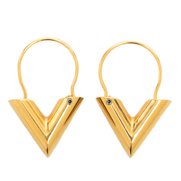 Louis Vuitton plaqué Essential V Hoop Boucles d'oreilles
