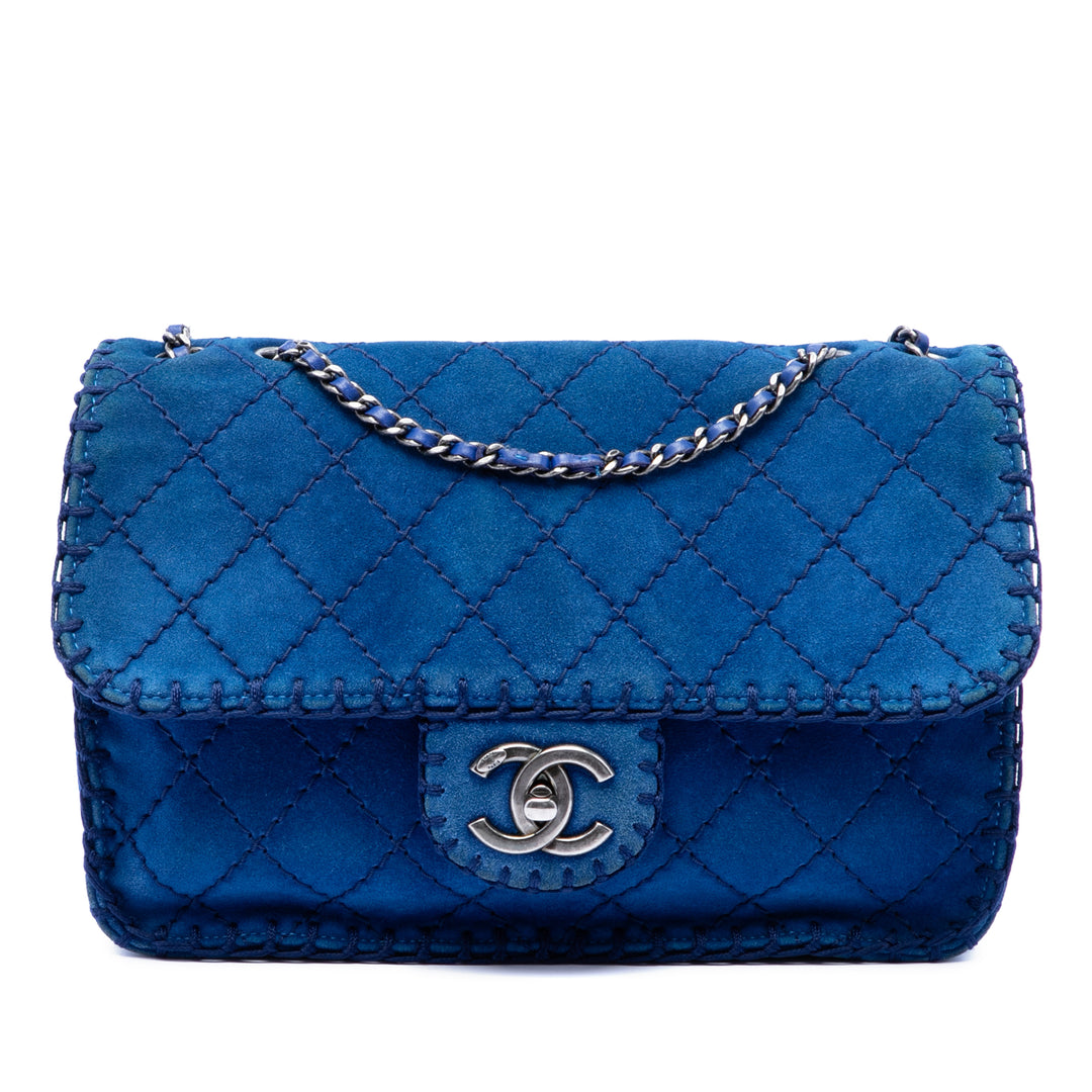 Chanel Medium CC Matelassé Daim Whipstitch Simple rabat