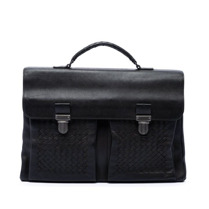 Intrecciato à finitions Business Sac nappa Noir