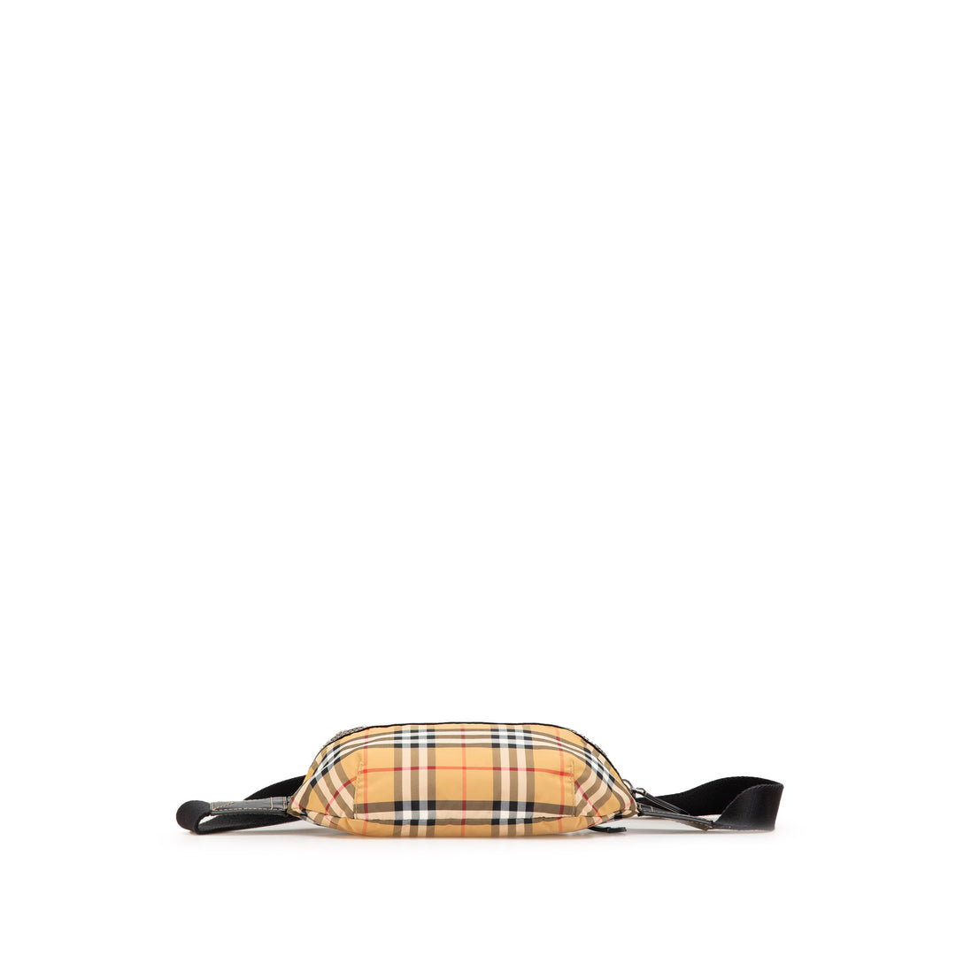 House Check Nylon Sonny Belt Bag Brown - Gaby Paris