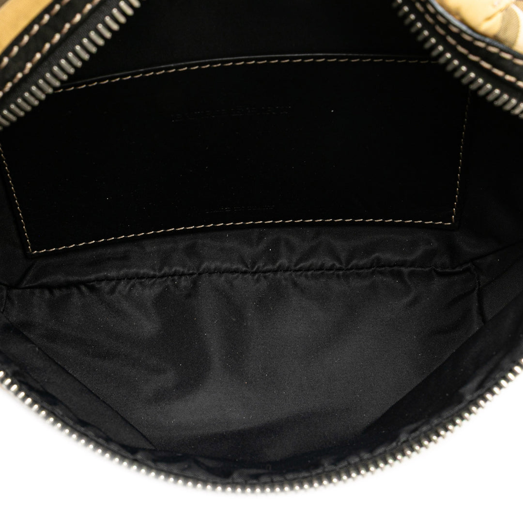 House Check Nylon Sonny Belt Bag Brown - Gaby Paris