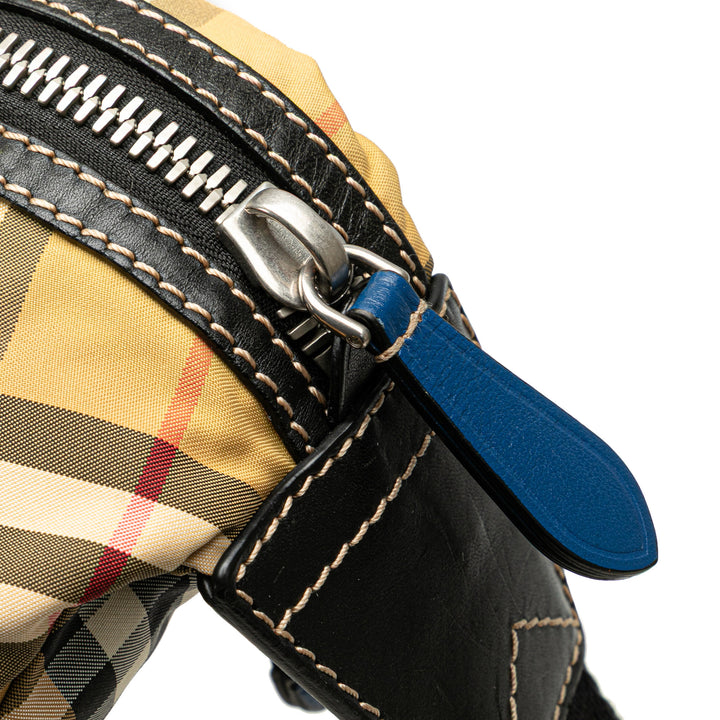 House Check Nylon Sonny Belt Bag Brown - Gaby Paris