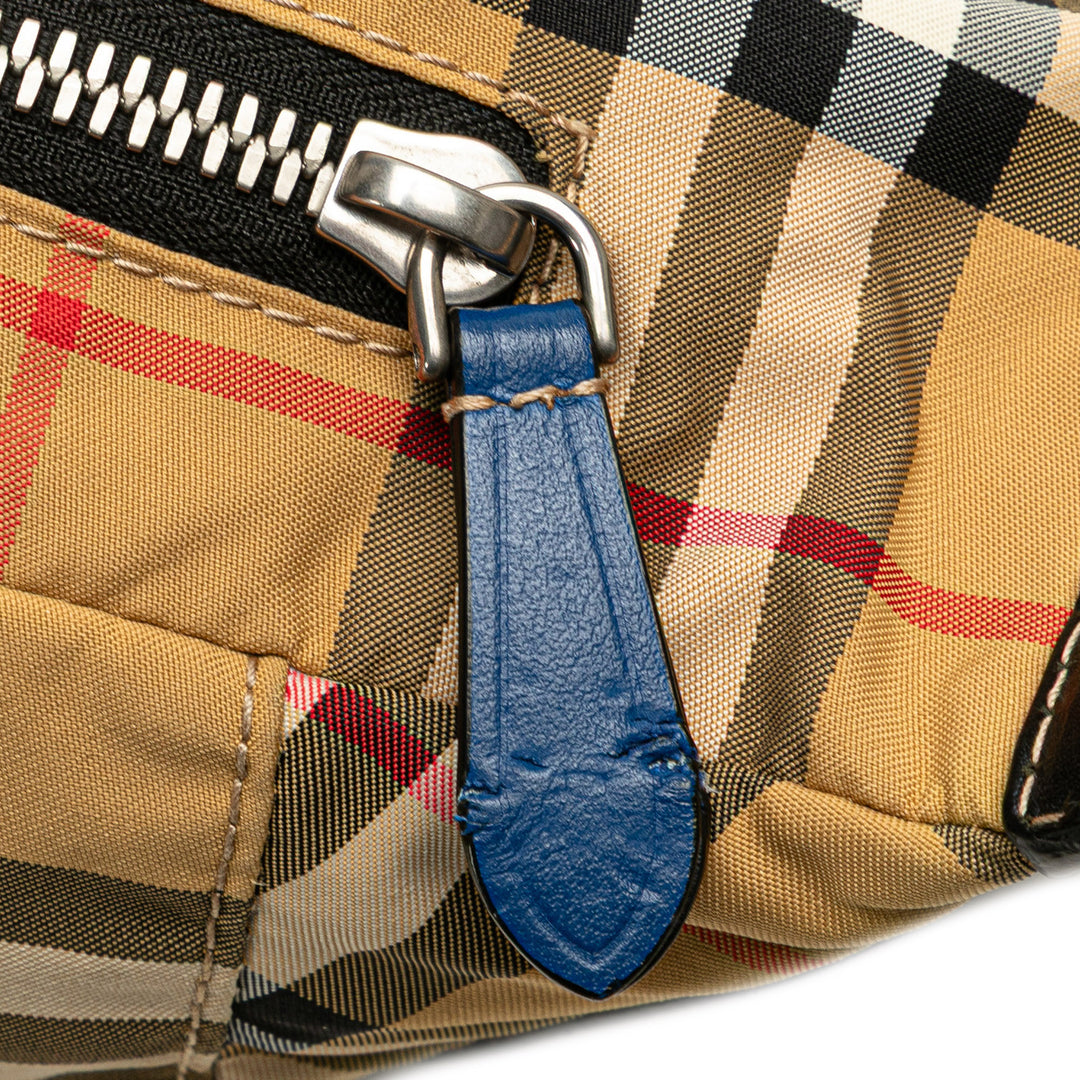 House Check Nylon Sonny Belt Bag Brown - Gaby Paris
