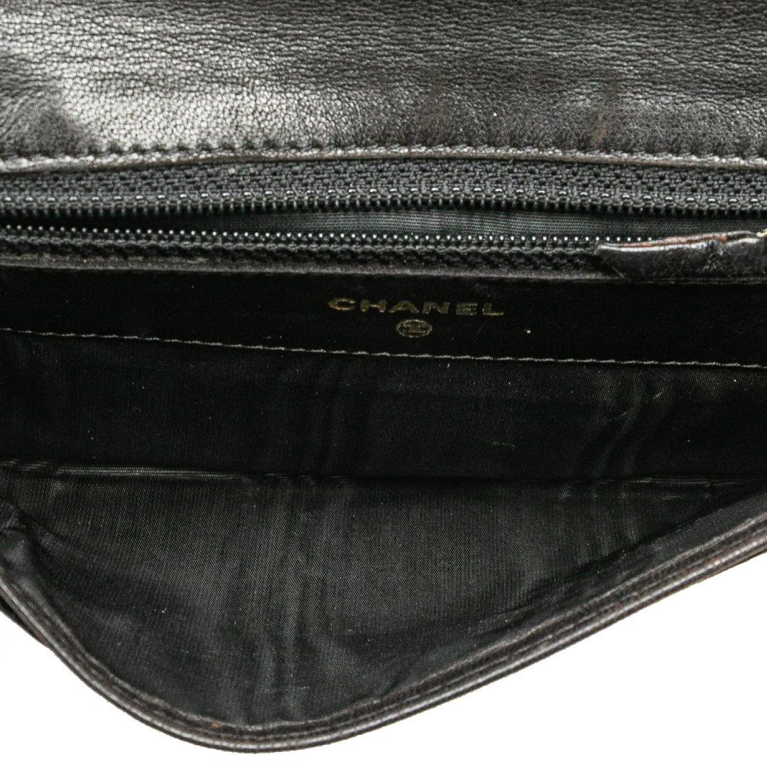 CC Caviar Trifold Wallet Black - Gaby Paris