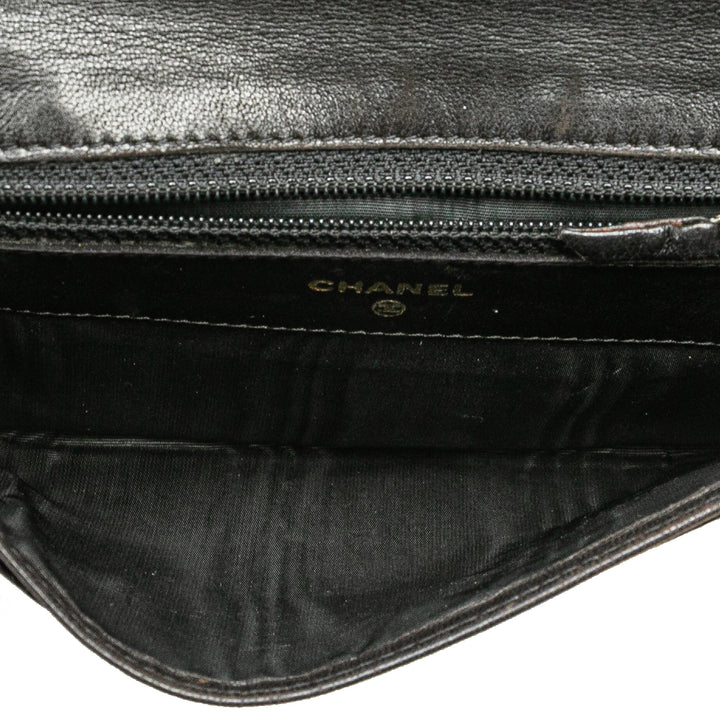 CC Caviar Trifold Wallet Black - Gaby Paris