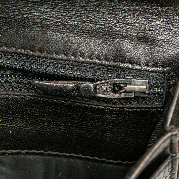 CC Caviar Trifold Wallet Black - Gaby Paris