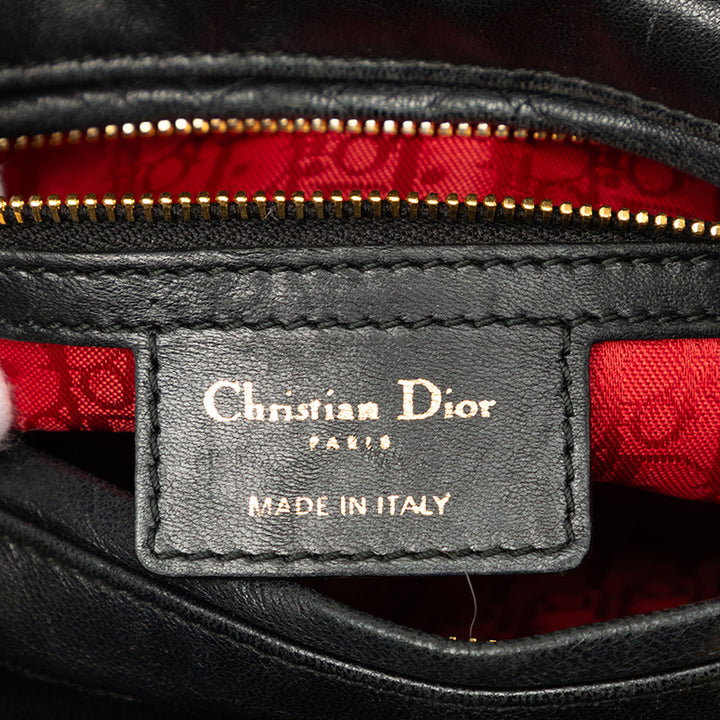 Dior Sac à main Lady Dior Cannage Moyen Cuir d'agneau Noir – vue 5 – GABY PARIS