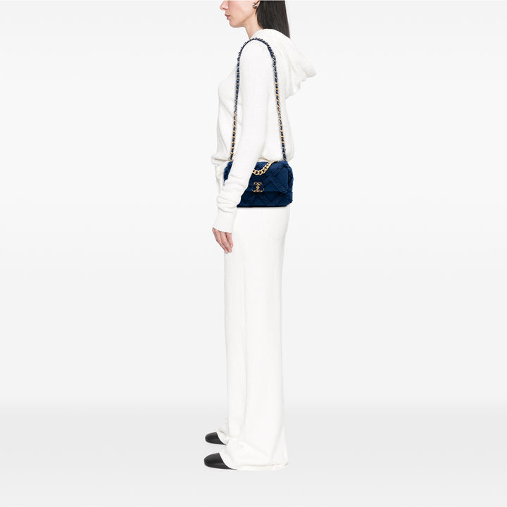 Chanel Medium Toile et Cotton 19 à rabat