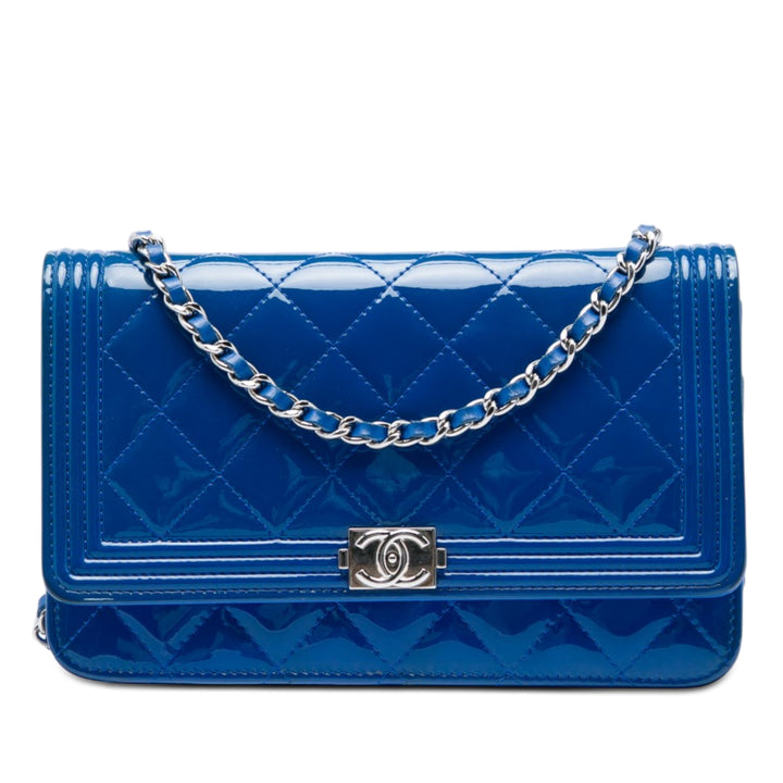 Chanel Matelassé Cuir verni Boy Wallet on Chain