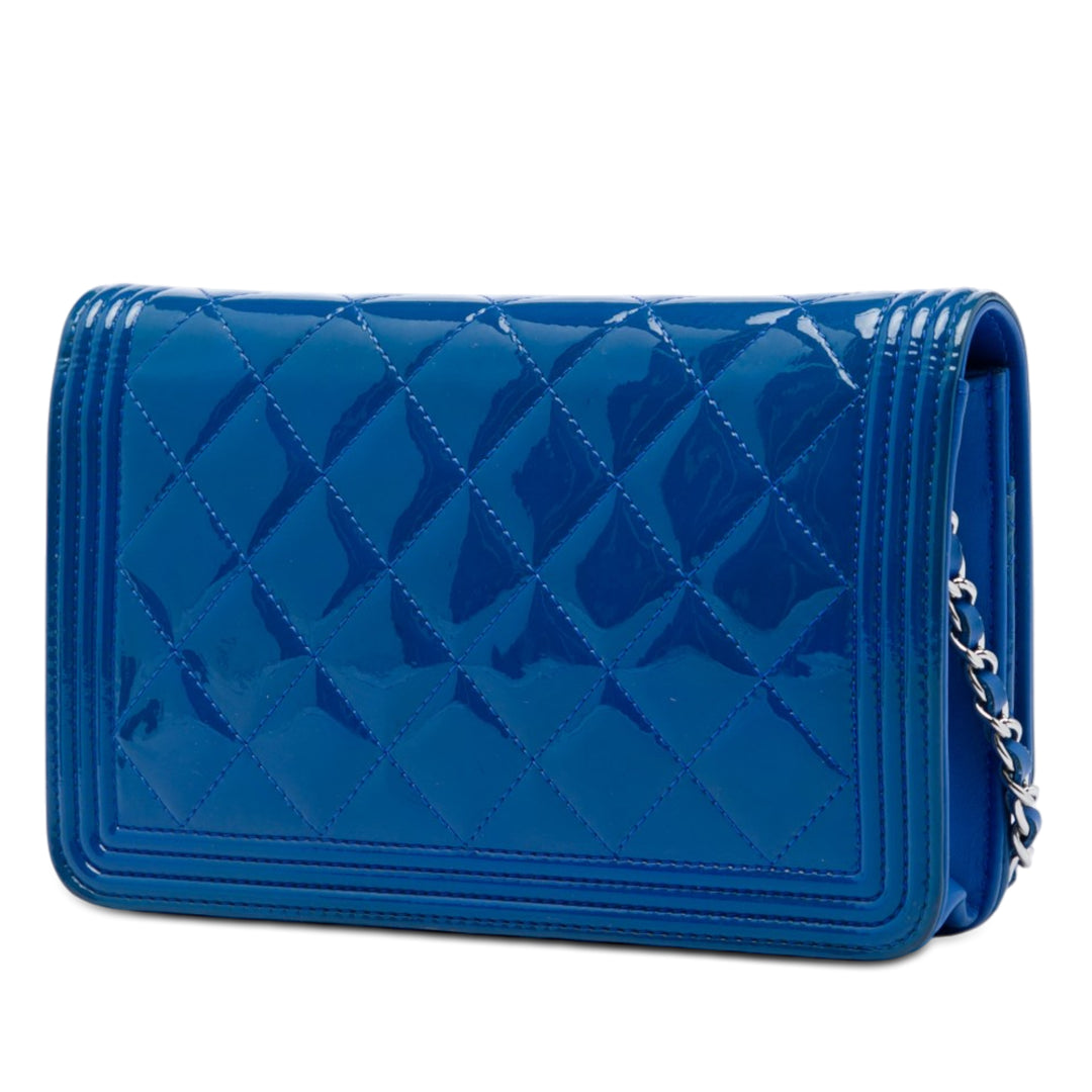 Chanel Matelassé Cuir verni Boy Wallet on Chain