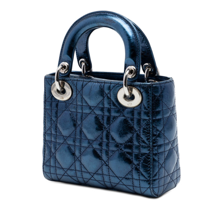 Dior Mini Metallic Cuir de veau Cannage Lady Dior