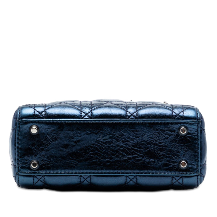 Dior Mini Metallic Cuir de veau Cannage Lady Dior