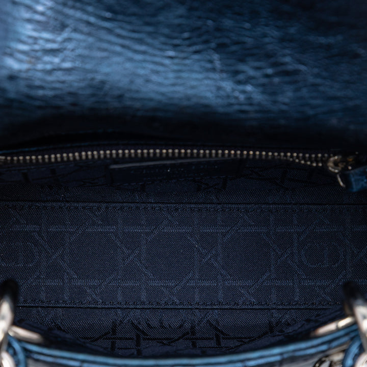 Dior Mini Metallic Cuir de veau Cannage Lady Dior