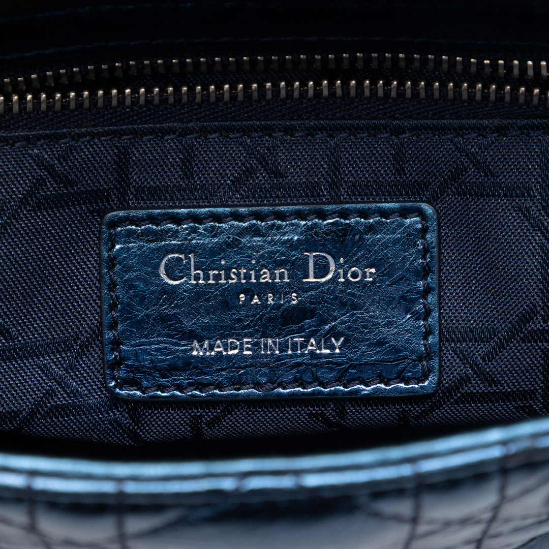 Dior Mini Metallic Cuir de veau Cannage Lady Dior