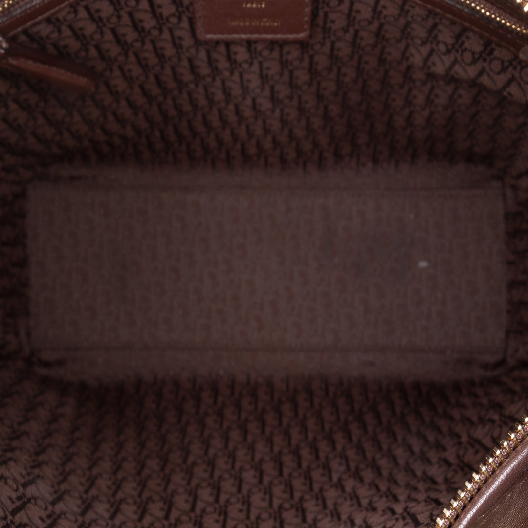 Lady Dior Cannage Grand Cuir d'agneau Marron