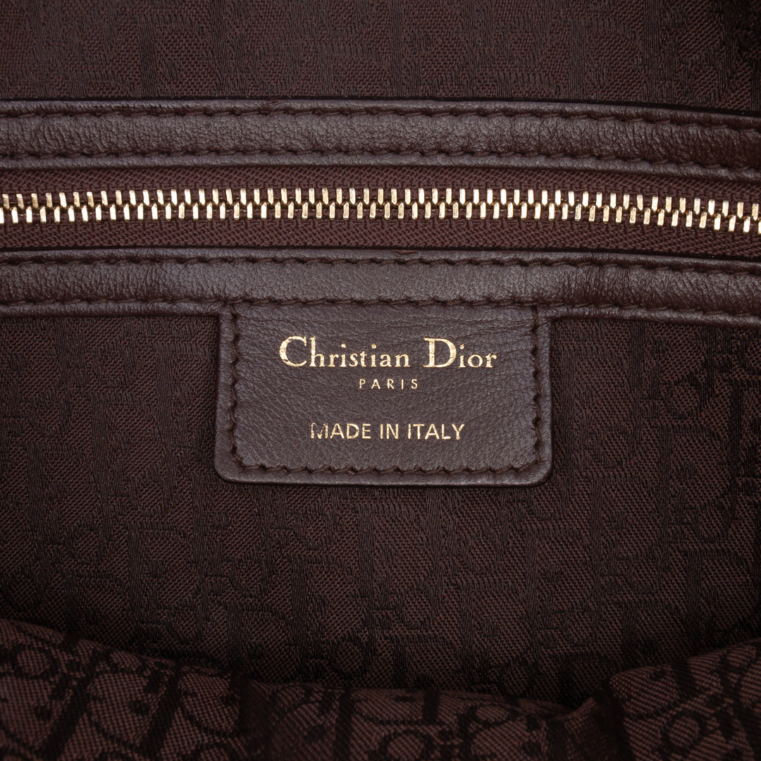 Lady Dior Cannage Grand Cuir d'agneau Marron