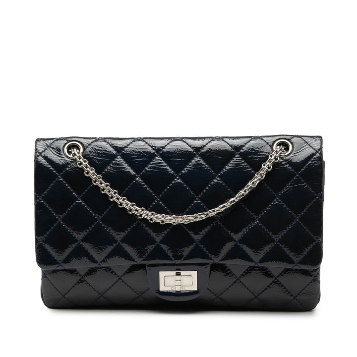 Chanel Matelassé Distressed Cuir verni Reissue 2.55 Double rabat 227