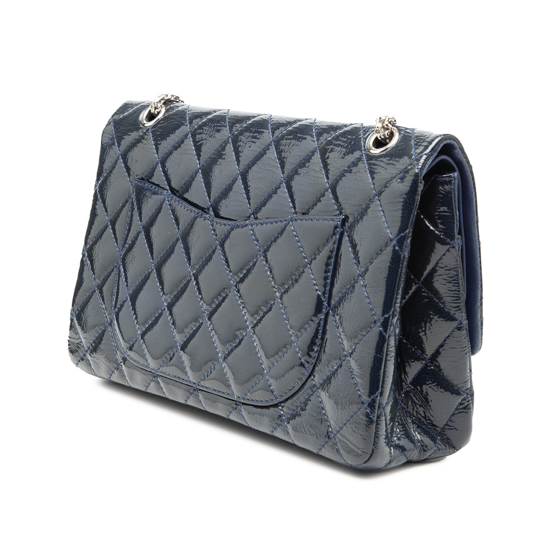 Chanel Matelassé Distressed Cuir verni Reissue 2.55 Double rabat 227