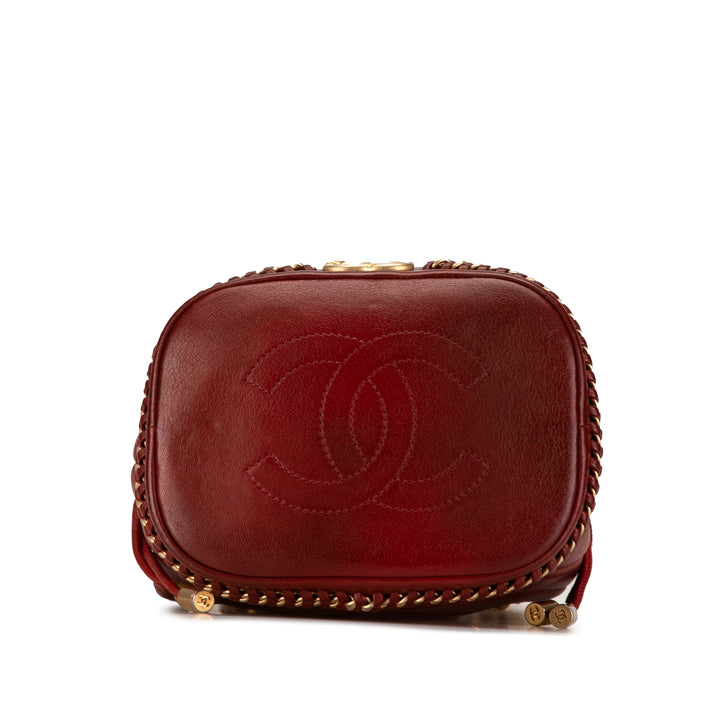 Paris Cosmopolite Small Chevron Lambskin Bucket Bag Red - Gaby Paris