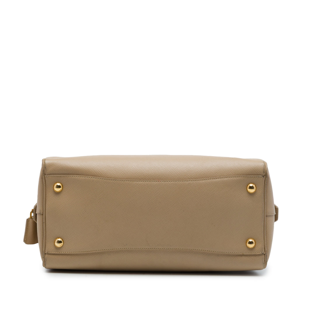 Prada Lux Bowler Sac Saffiano Beige – vue 3 – GABY PARIS