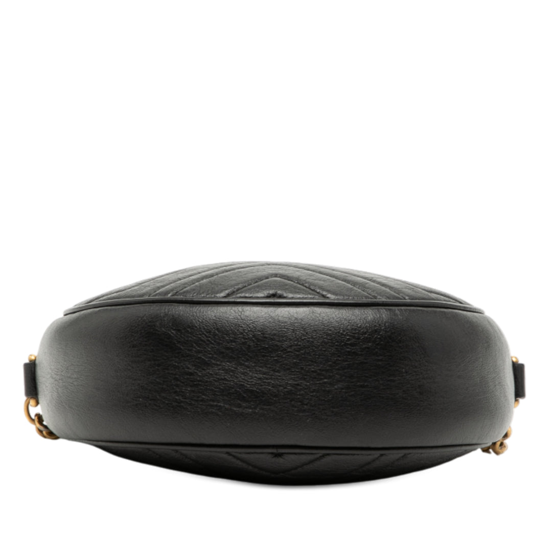 GG Marmont Matelasse Rond Sac Mini Cuir de veau Noir