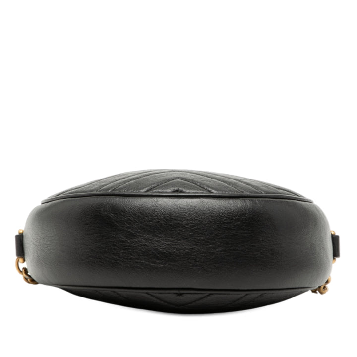 GG Marmont Matelasse Rond Sac Mini Cuir de veau Noir