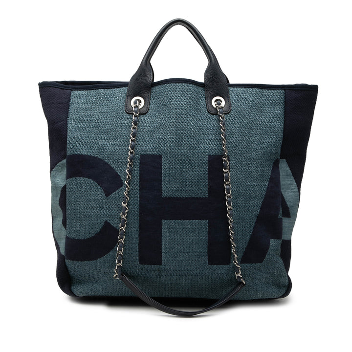 Chanel Large Toile Logo Deauville Shopping Cabas