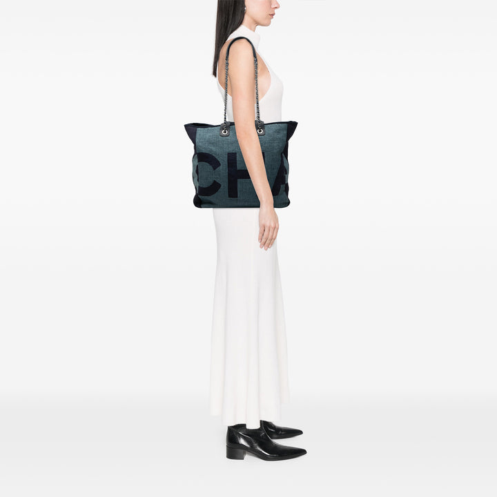 Chanel Large Toile Logo Deauville Shopping Cabas