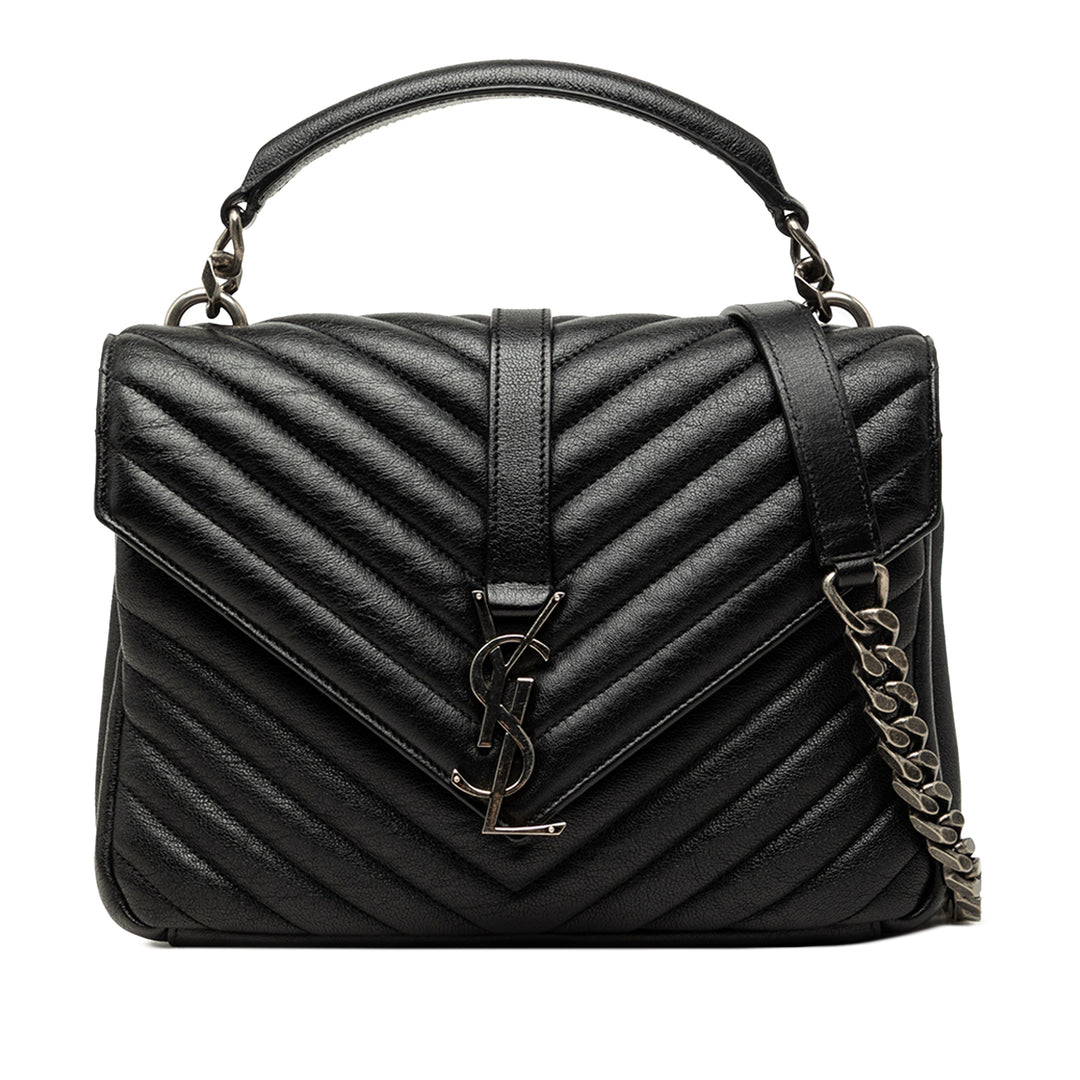 Saint Laurent Chevron College Sac Moyen Cuir de mouton
