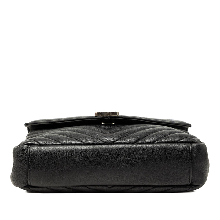 Saint Laurent Chevron College Sac Moyen Cuir de mouton