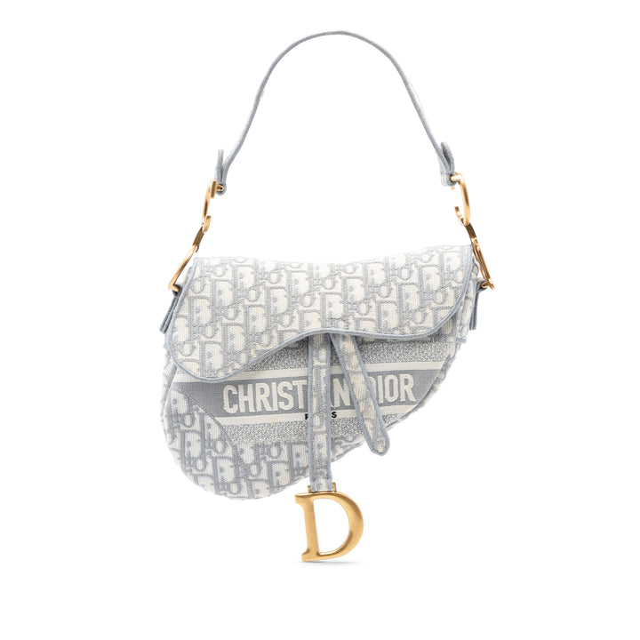 Dior Oblique brodé Toile Saddle Bag