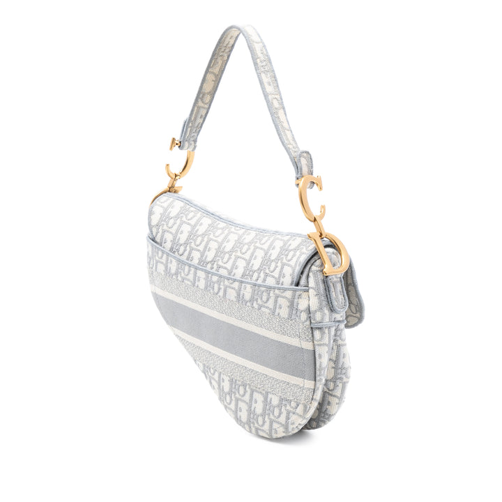 Dior Oblique brodé Toile Saddle Bag