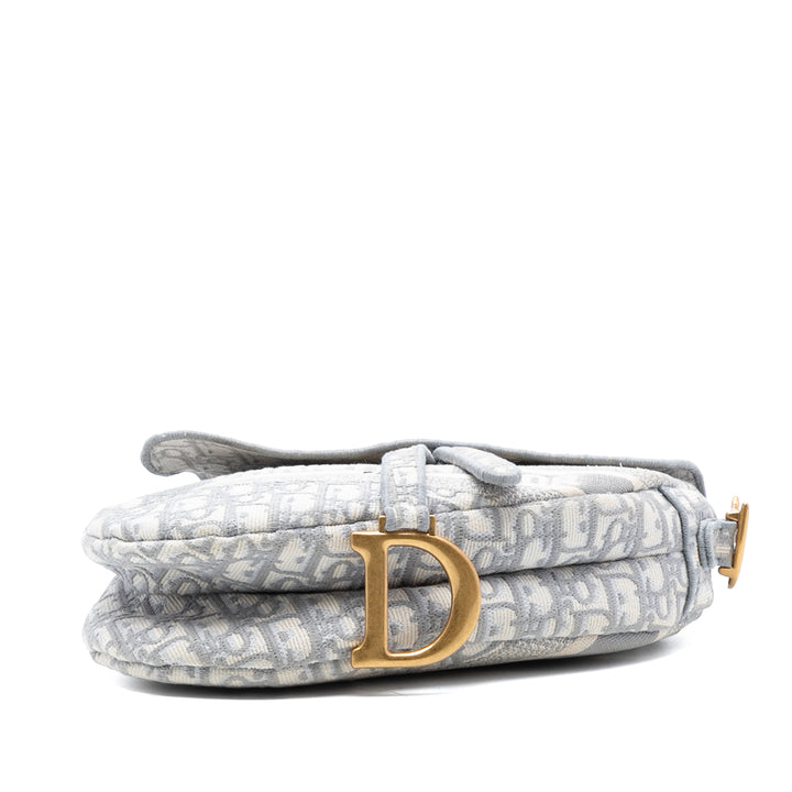 Dior Oblique brodé Toile Saddle Bag