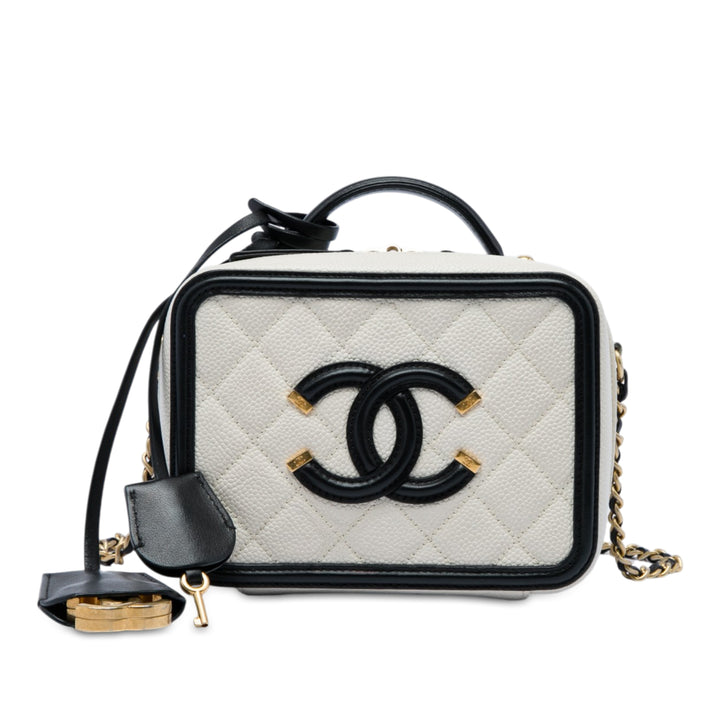 CC Filigree Vanity Petit Cuir caviar Blanc