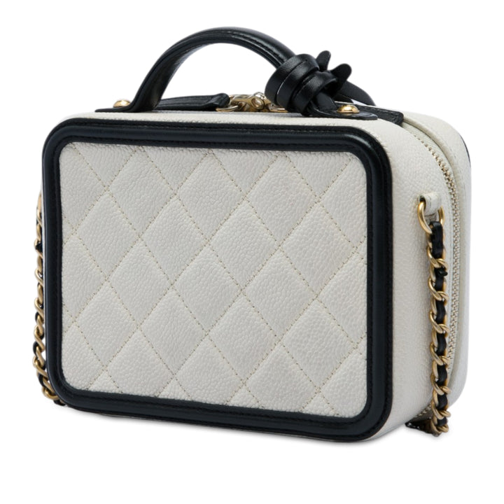 CC Filigree Vanity Petit Cuir caviar Blanc