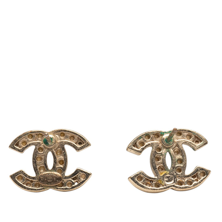 Chanel CC plaqué Perles fantaisie fermoir poussette Boucle d’oreilles