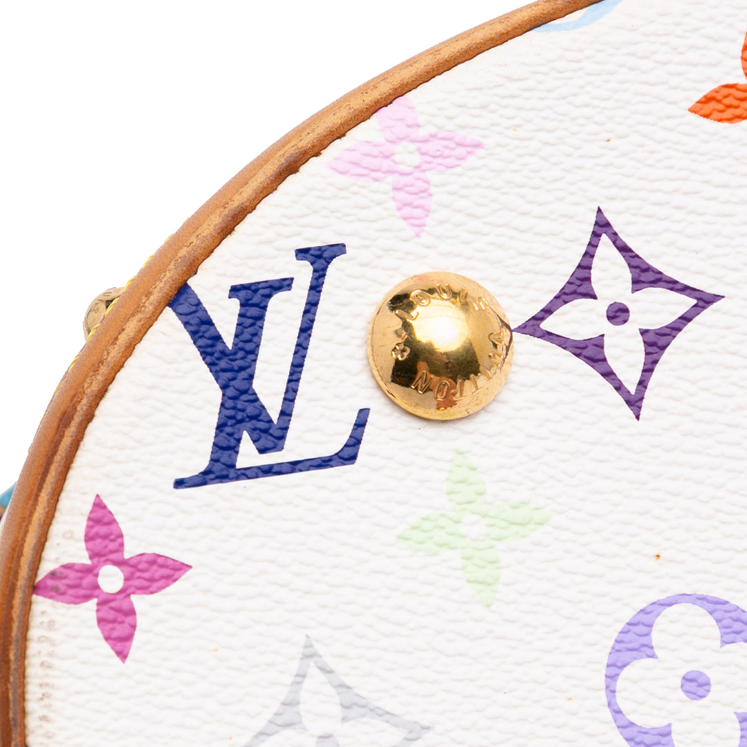 Monogram Multicolore Fringe Bucket White - Gaby Paris